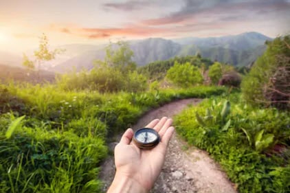 compass on trail